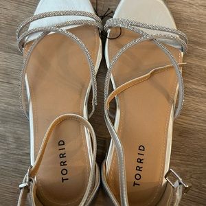 Torrid silver chunky heel blingy sandal sz 9w